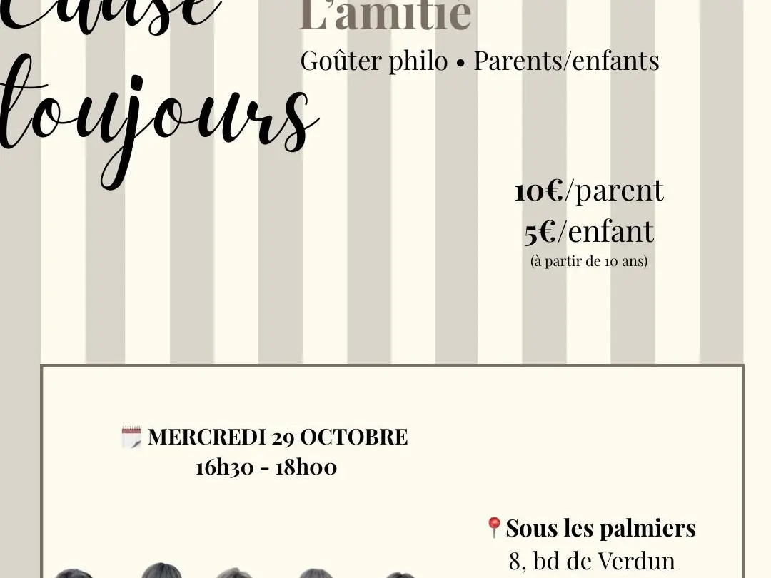 Goûter philo : l'amitié (parents-enfants)