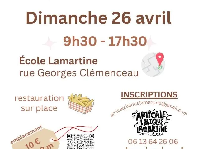 Vide-grenier école Lamartine St-Nazaire 260426