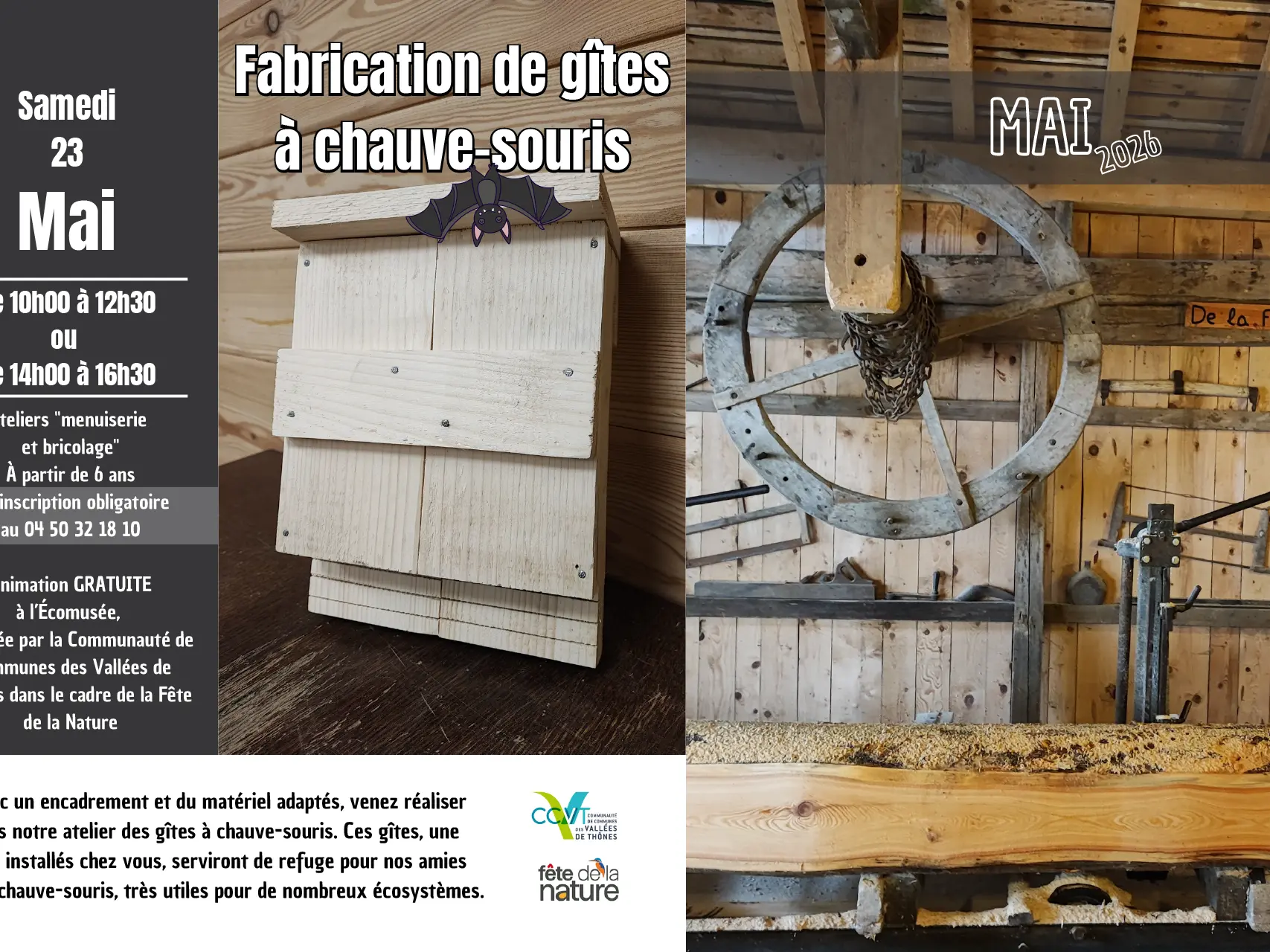 Fabrication de gîtes à chauve-souris_Thônes