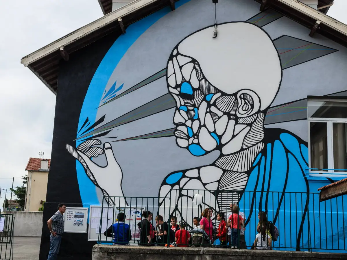 KGM Shepa, mur peint Roche-La-Molière