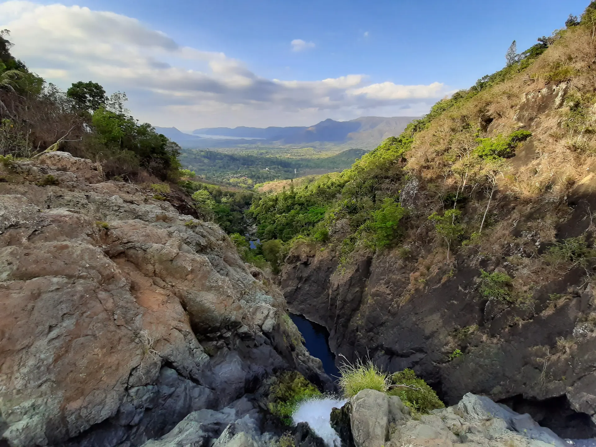 cascade, montagne, vue panoramique, canala