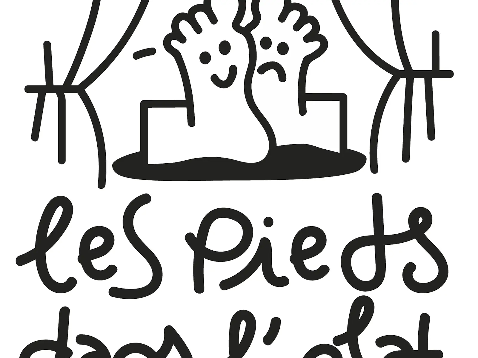 dessin humouristique de deux pieds sur scène