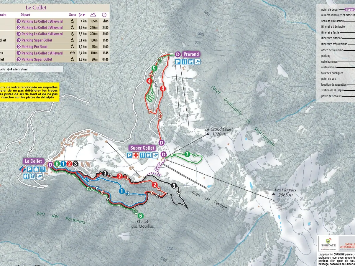 Plan raquettes au Collet