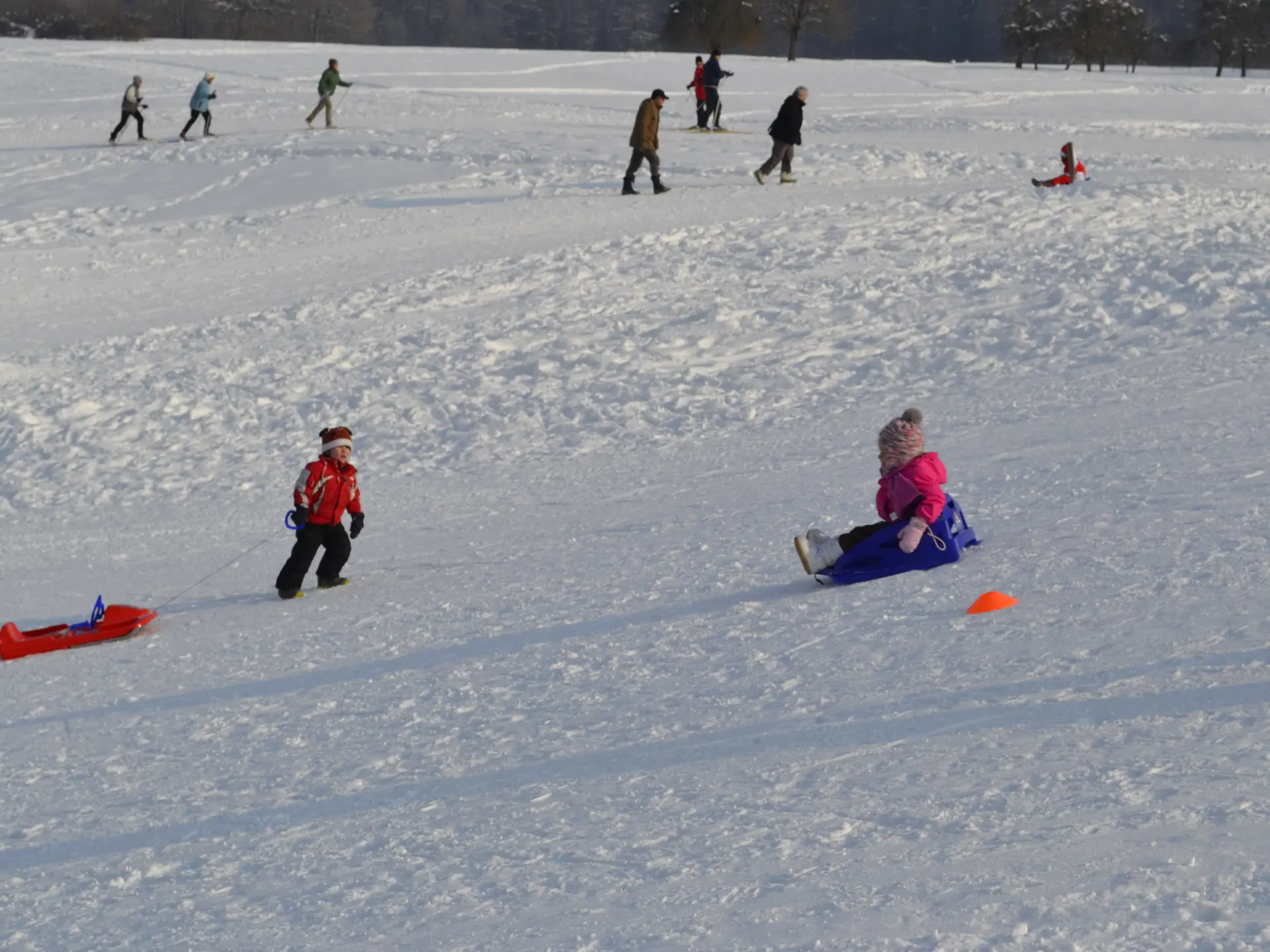 piste de luges du village de Morillon