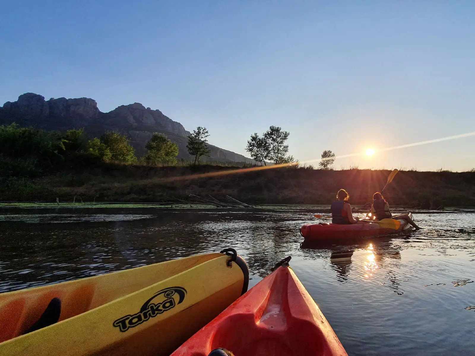 Coucher de soleil canoe