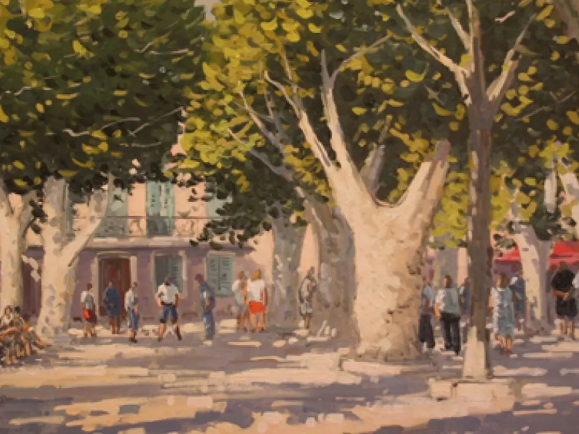 Tableau place du village Galerie Mougins Art Prestige