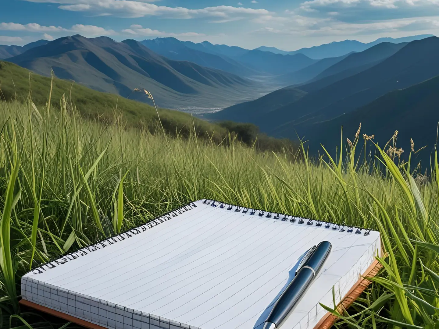Ecriture et dessins au milieu des montagnes