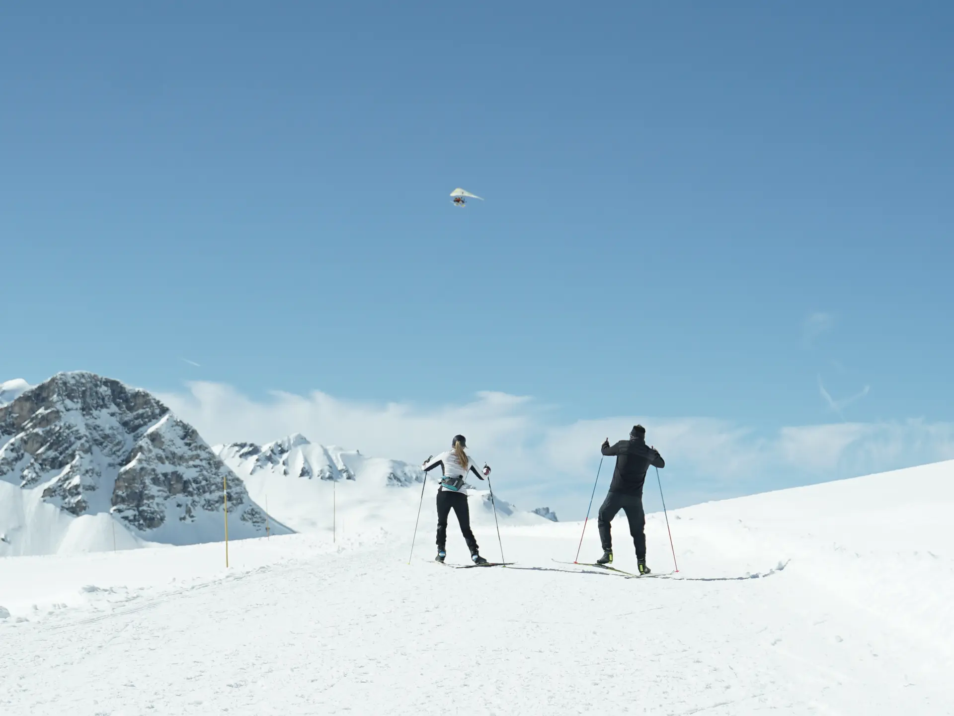 Cession ski de fond entre amis autour du Lac de l'Ouillette à Val d'Isère