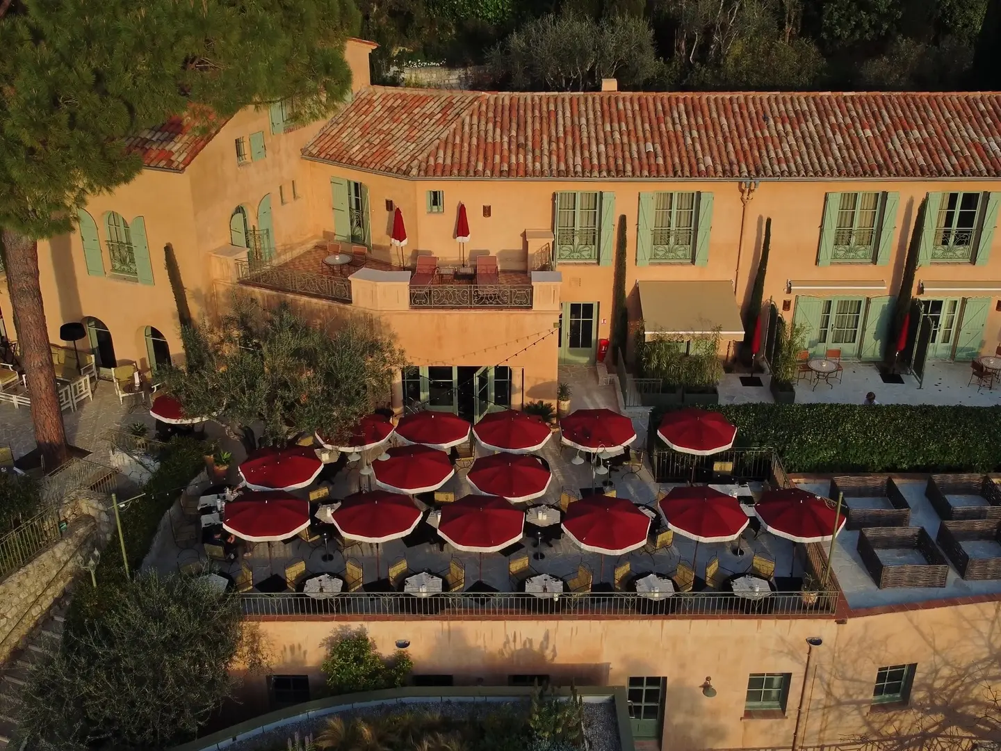 Vue aérienne de l'hôtel Mas Candille à Mougins