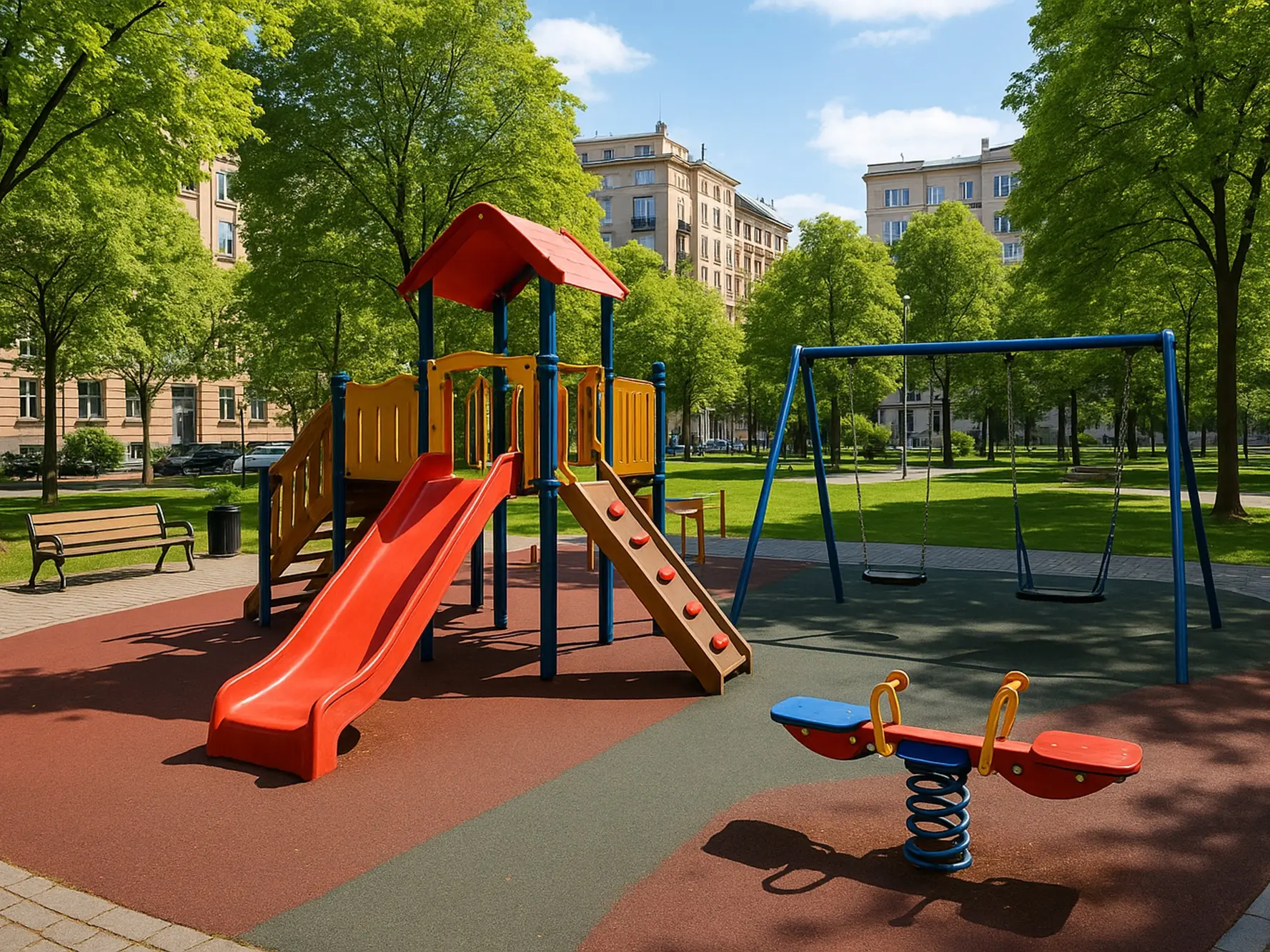 Image fictive d'une aire de jeux pour enfants