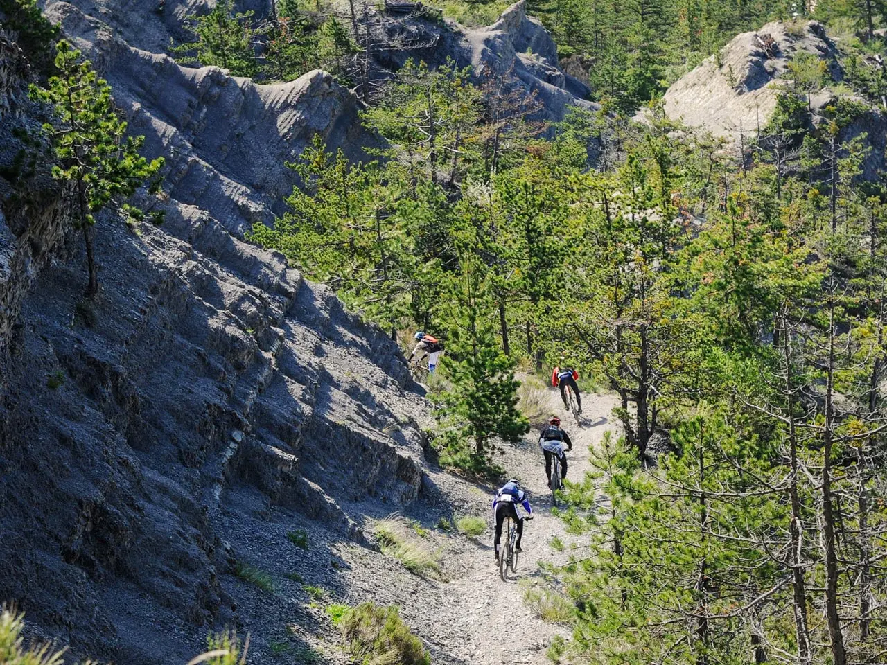 Passage sur les Terres Noires, réputées pour la pratique du VTT