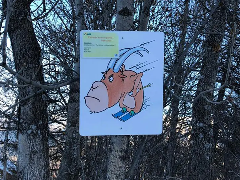 Jeu de piste à ski Valentin le Bouquetin