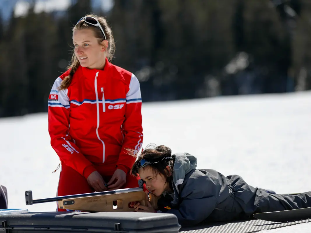 Initiation au biathlon avec l'ESF de St Léger-les-Mélèzes, vallée du Champsaur