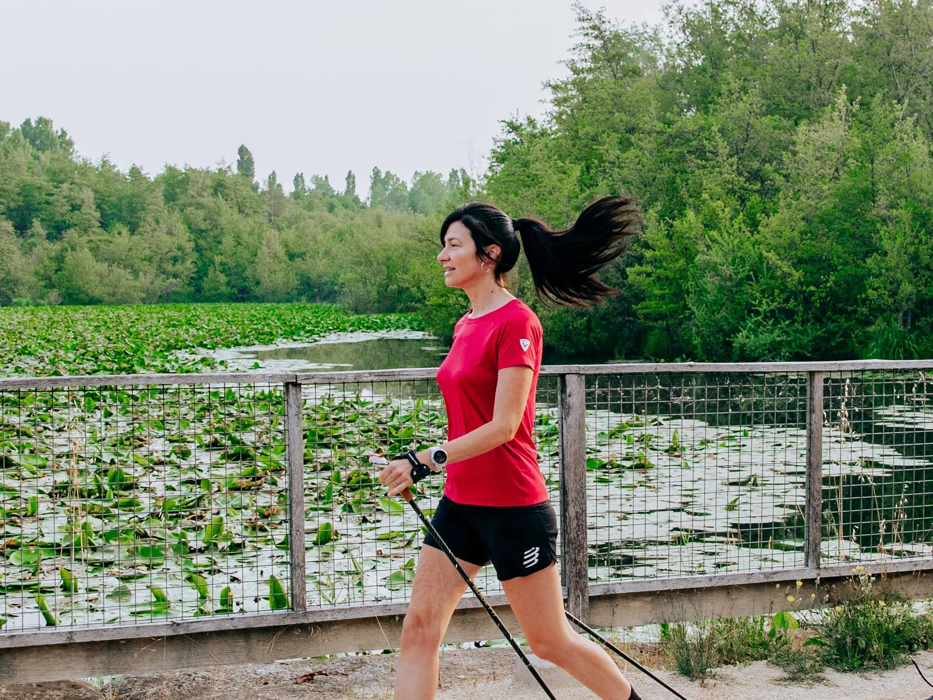 Traversée du barrage de l'étang
