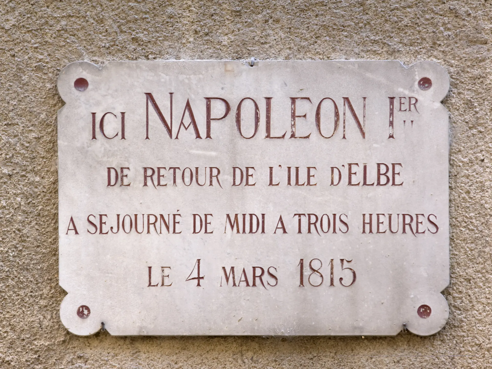 Plaque Napoléon à Digne les Bains