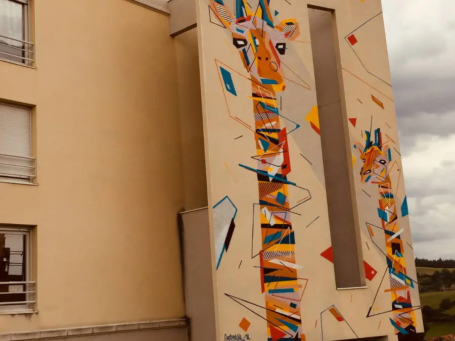 Daco, mur peint Roche-La-Molière