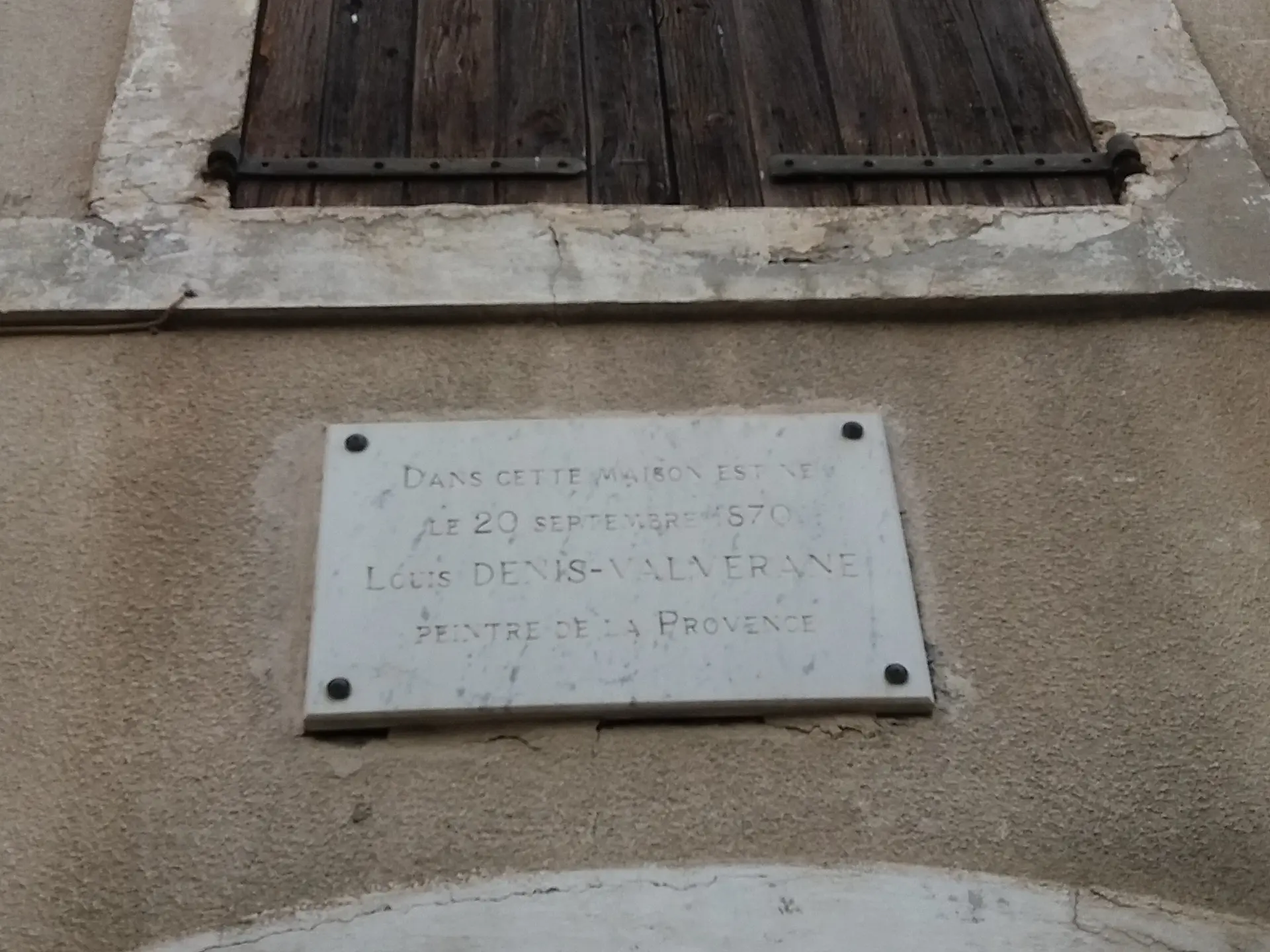 Plaque Louis Denis Valverane