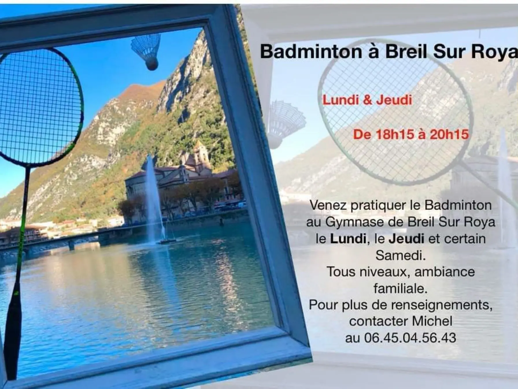 Badminton Breil sur roya