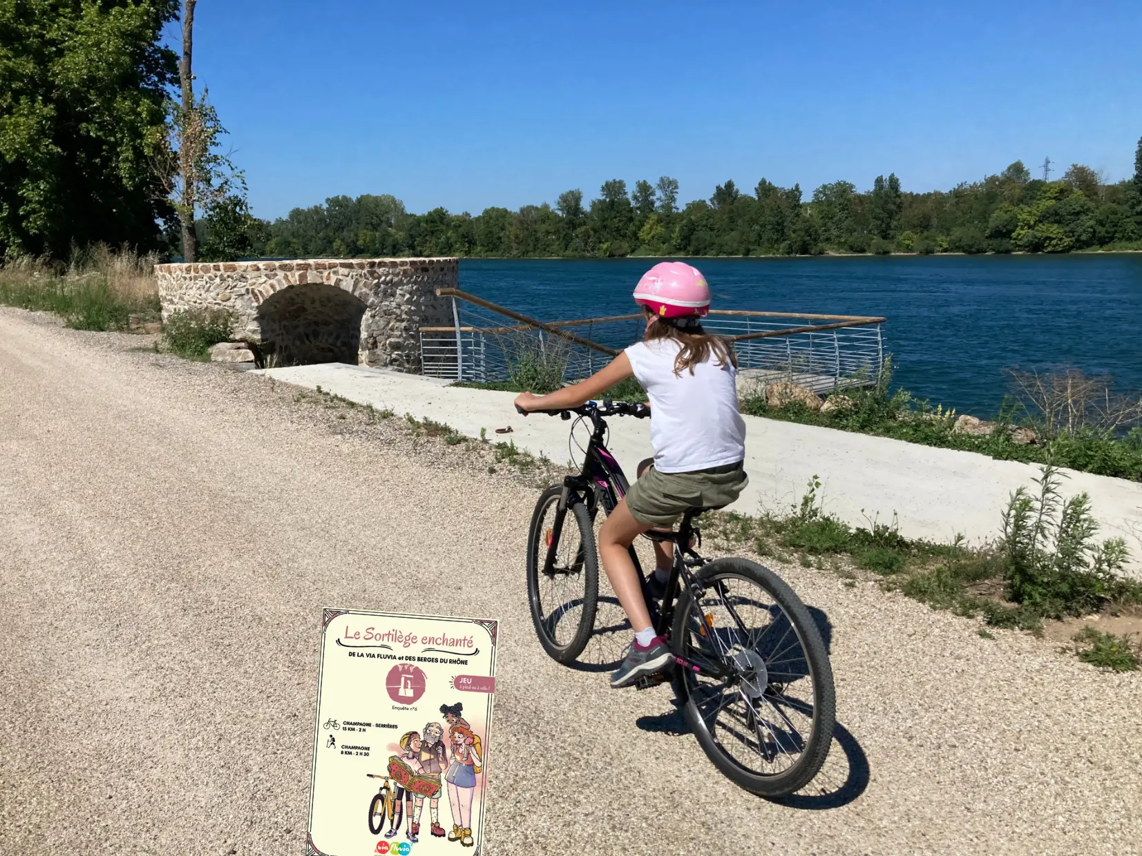 Enquête ludique à vélo le sortilège de la Via Fluvia et des berges du Rhône