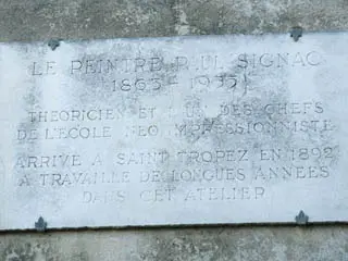 Plaque commémorative apposée sur la maison de Paul Signac