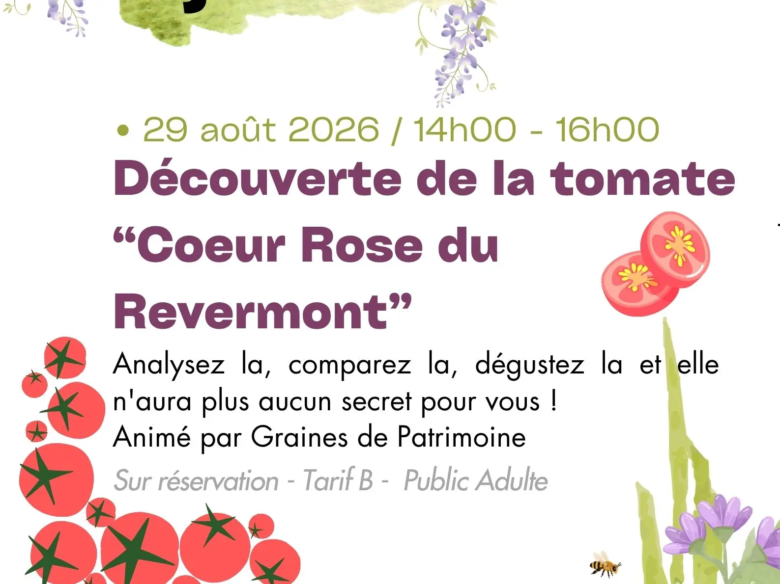 Atelier jardin découverte de la tomate Cœur rose du Revermont