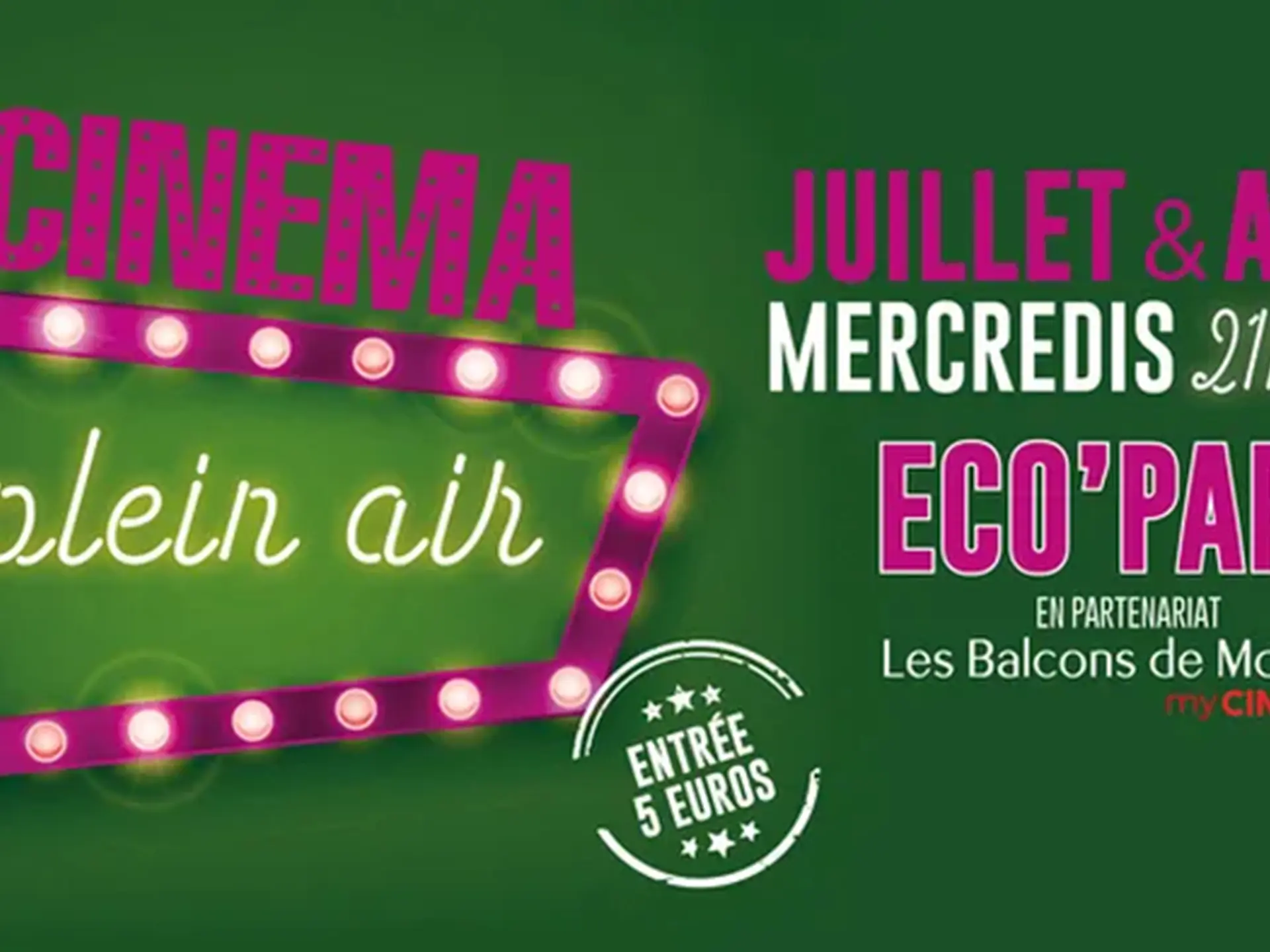 Affiche cinéma plein air Mougins Eco'Parc 2025