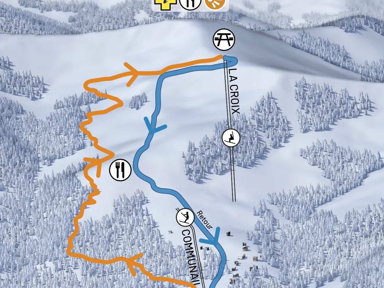 Itinéraire de ski de randonnée - Les Communailles / Télésiège de la Croix