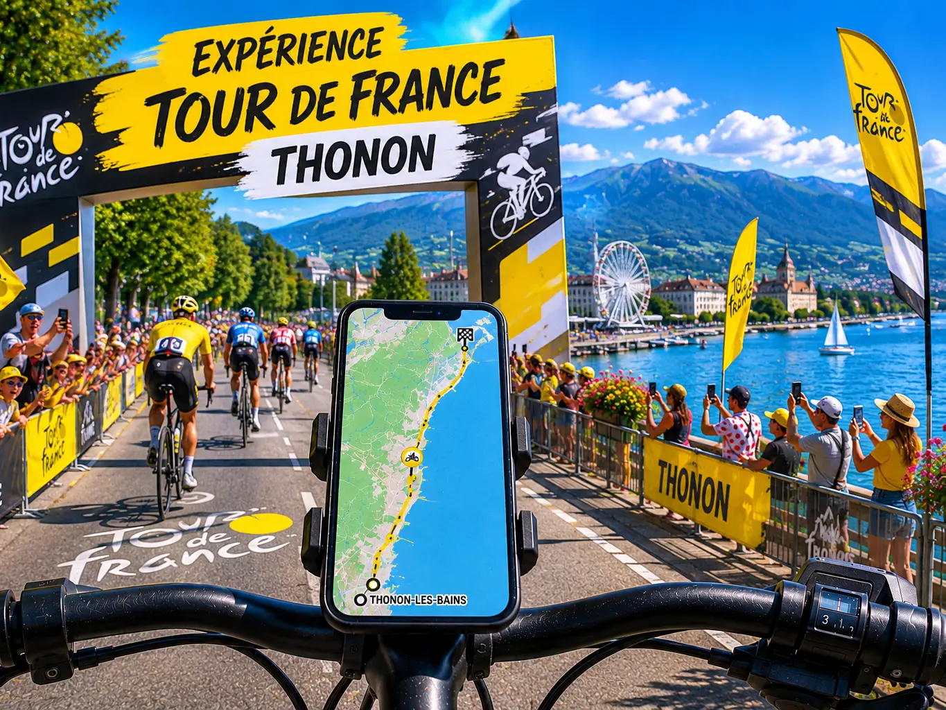 Parcours du Tour de France à Vélo Électrique avec GPS_Thonon-les-Bains