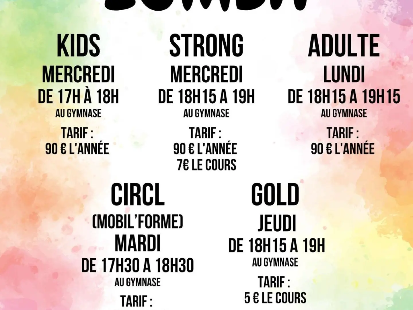 Cours de zumba