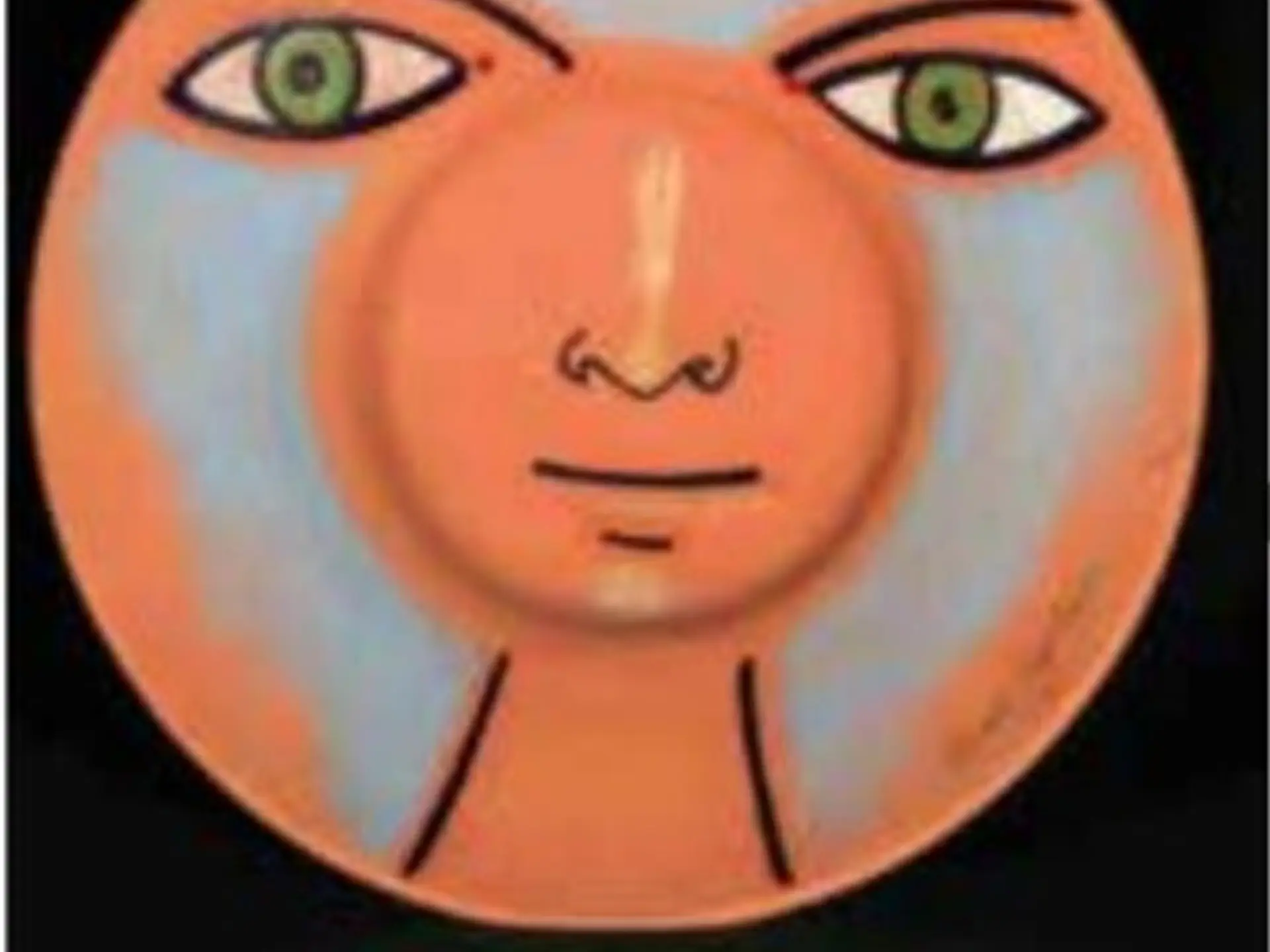 Jean Cocteau - Plat figure aux deux yeux