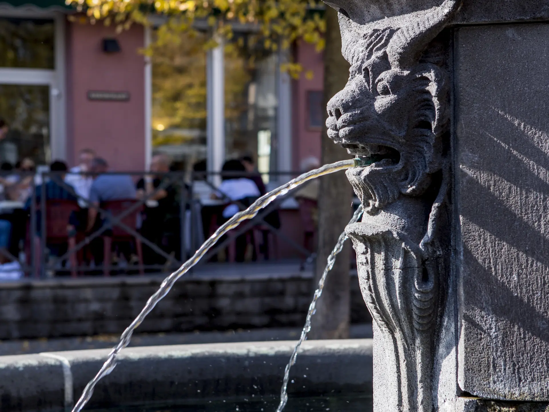 Fontaine aux lions cornus