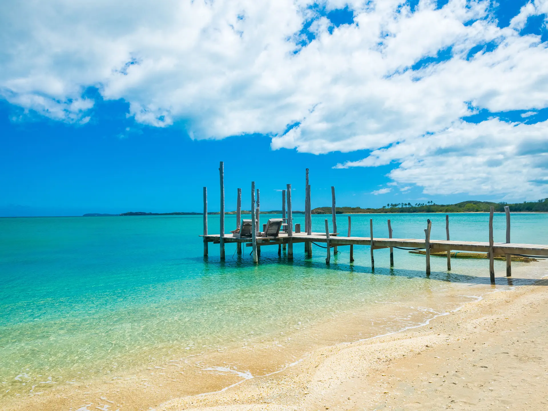 Poum, kejaon, mer, poteau, plage, mer