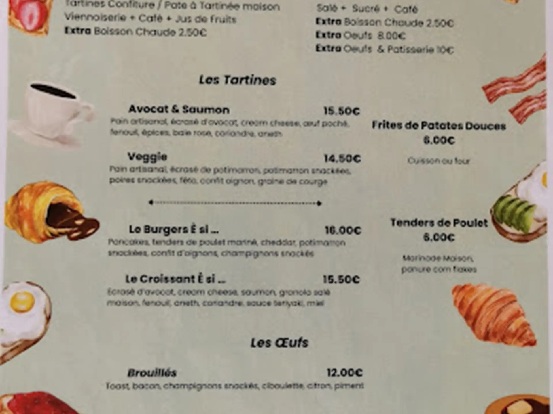 Carte du restaurant