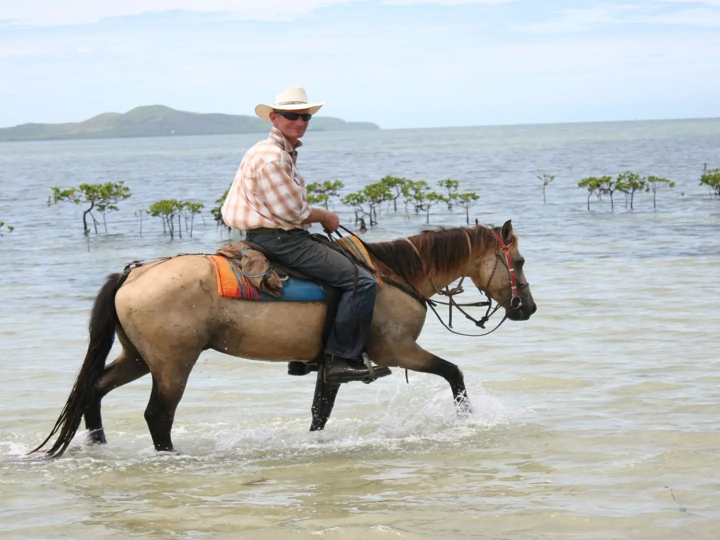 dans l'eau