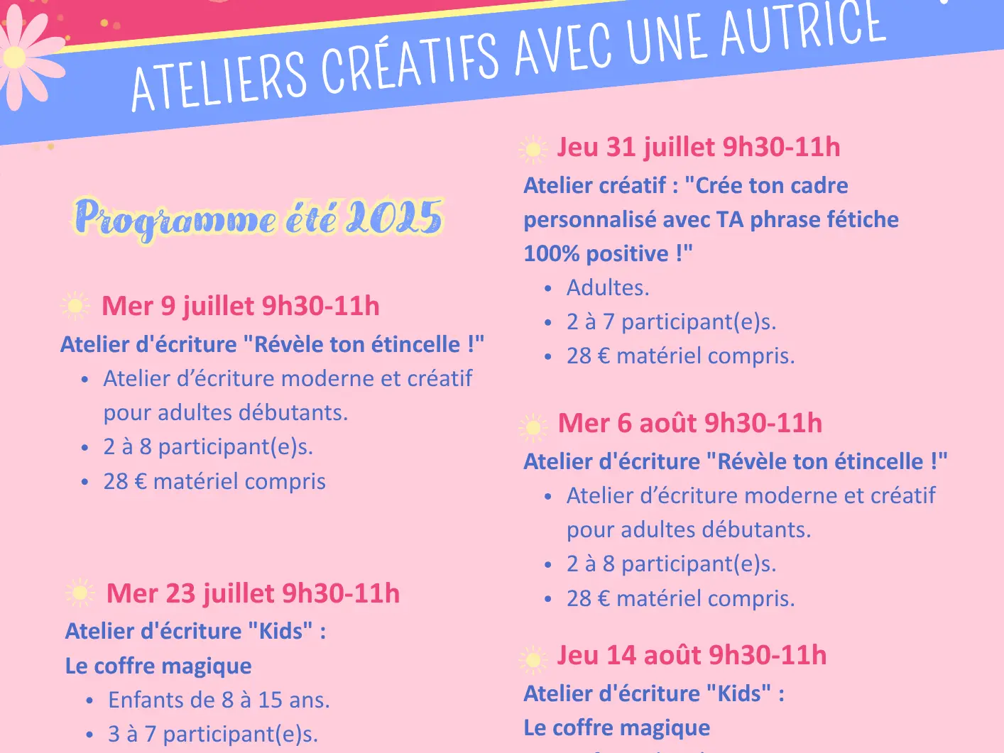 Ateliers POP Sarah Séguigne
