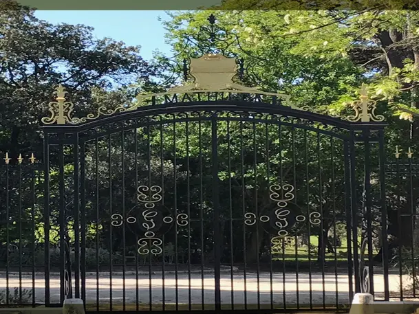 portail en fer forgé devant un parc