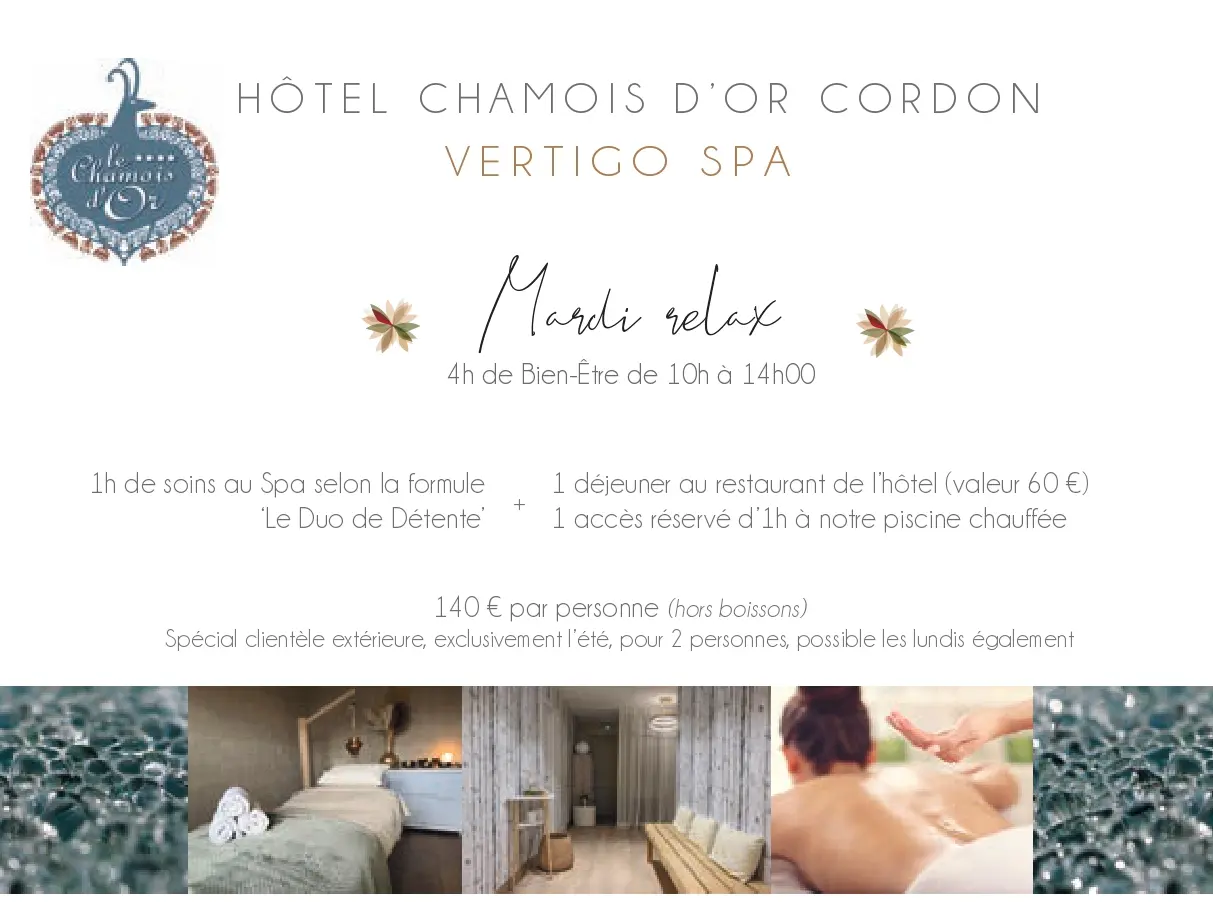 Offre bien-être à l'hôtel Le Chamois d'Or