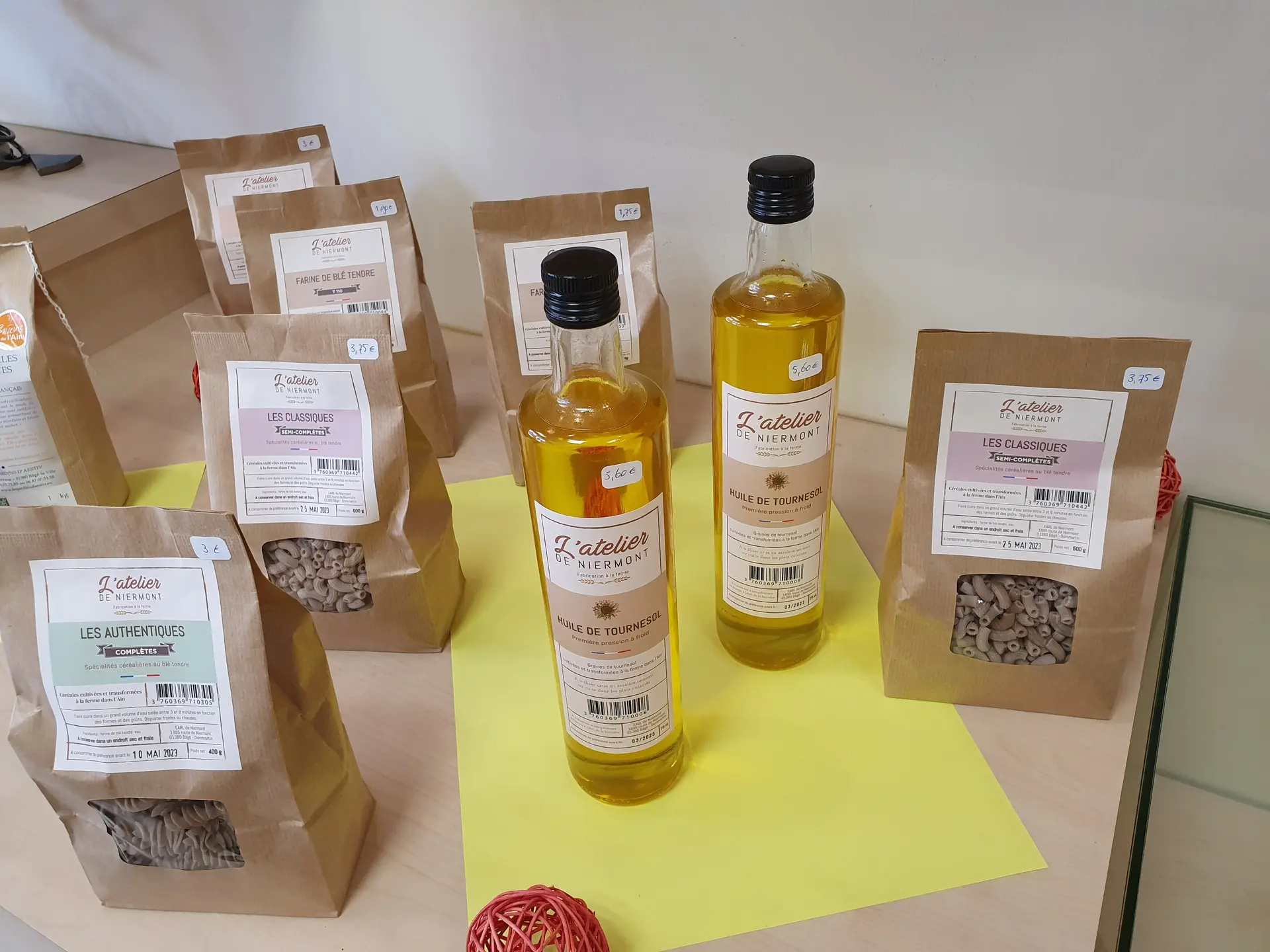 Huiles, pâtes et farines