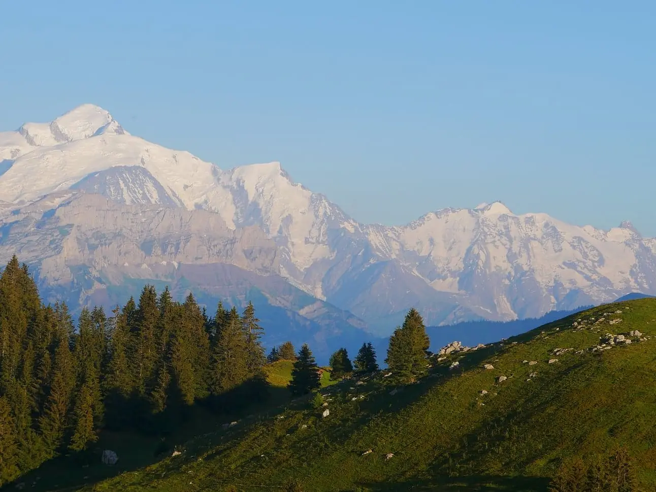 Vue sur le Mont Blanc depuis les Brasses