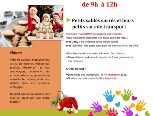 Atelier des savoir-faire : petits sablés sucrés et petits sacs de transport_Valromey-sur-Séranleurs