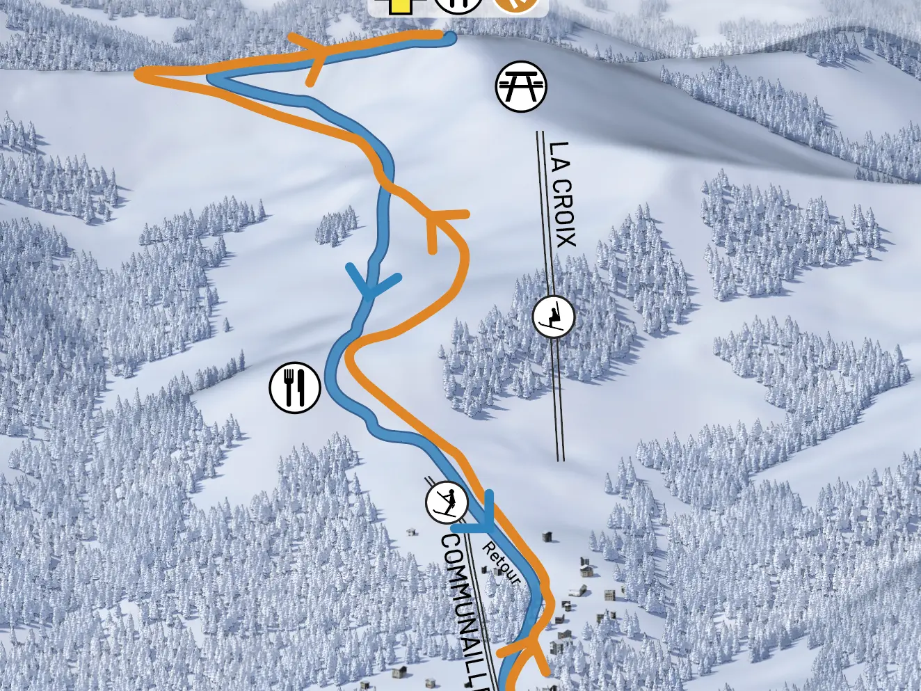 Itinéraire nocturne - Les Communailles / Sommet du Mont Joux