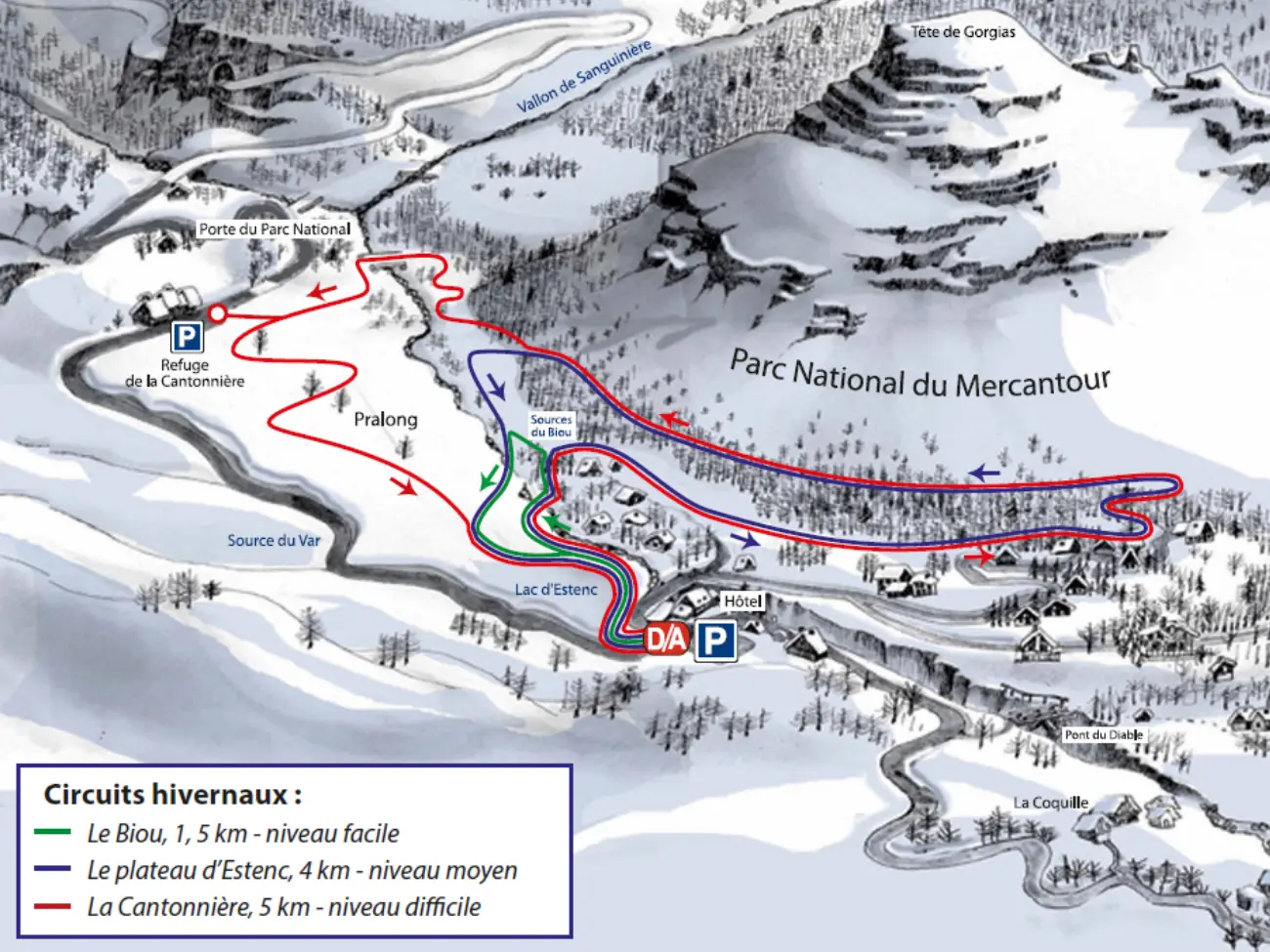 itinéraires raquettes et ski de fond