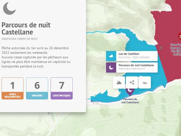 Parcours carpe de nuit