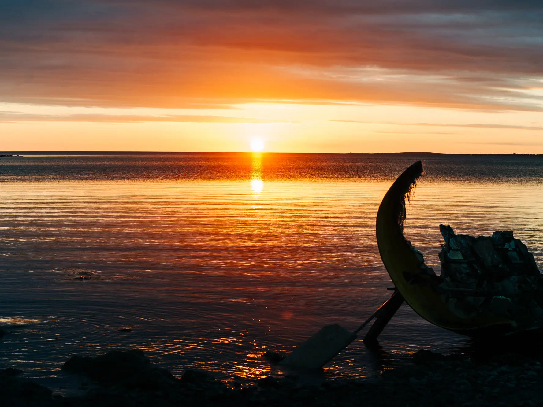 plage, coucher de soleil, Voh, Gatope