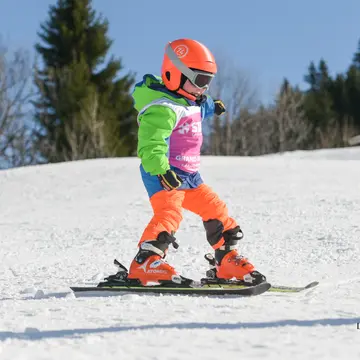 Paire de skis et bâtons enfant vintage Hiverna