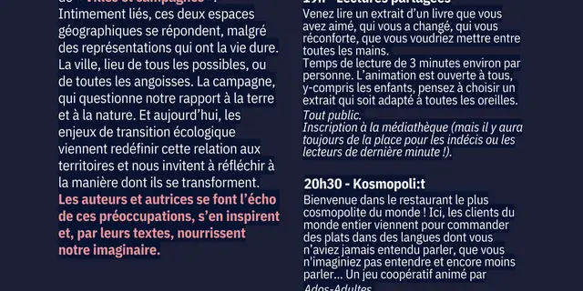 Nuits de la lecture programme