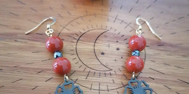 Boucles d'oreilles coquelicot
