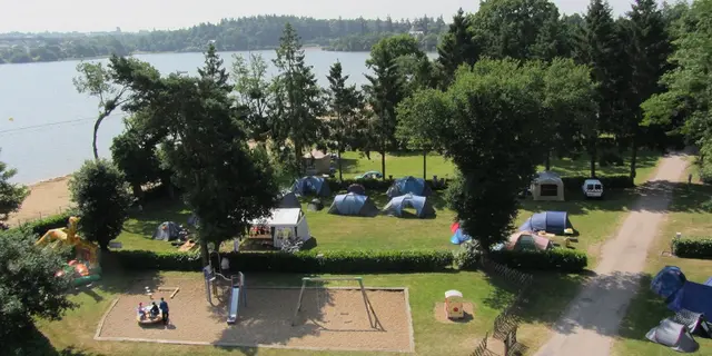 vue aérienne - camping du lac - Taupont - Brocéliande - Bretagne