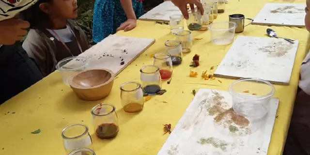 atelier peinture végétale - Loyat - lac au Duc - Morbihan