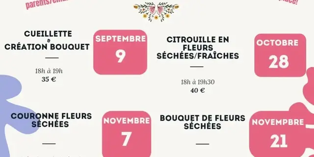 Affiche dates ateliers